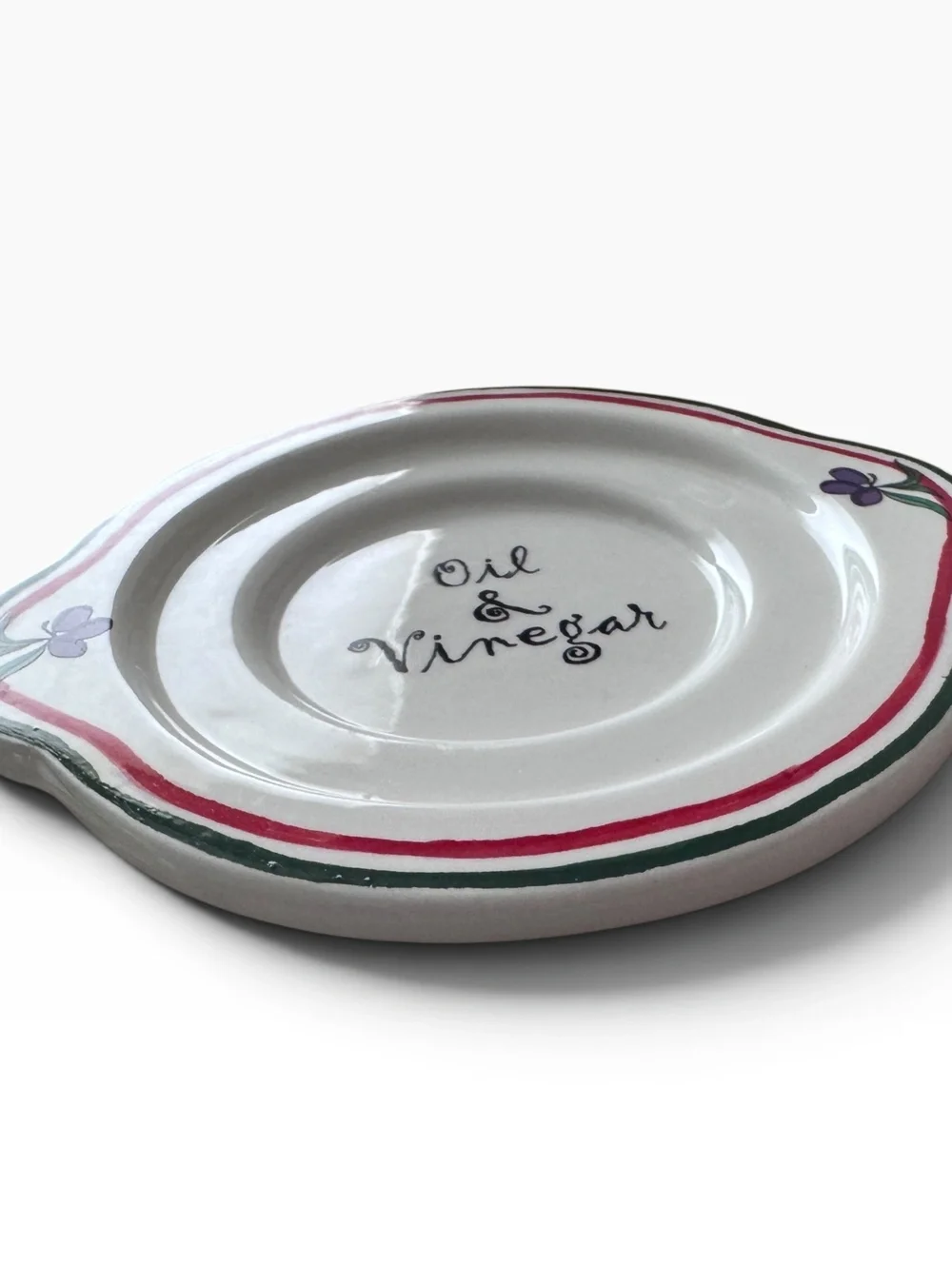 Bella Casa by Ganz Oil & Vinegar Dipping Plates Set of 3 Hand Painted Floral